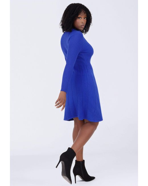 YC Fashion & Style Blue Minikleid Figurbetont & Bequem One Size (34-42) in Unifarbe