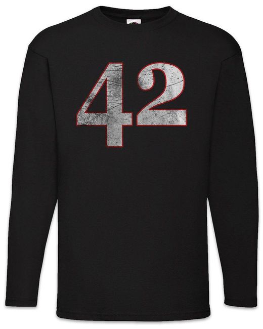 Urban Backwoods Langarmshirt 42 Langarm T-Shirt Nummer Number Zahl durch Guide to Fun in Black für Herren