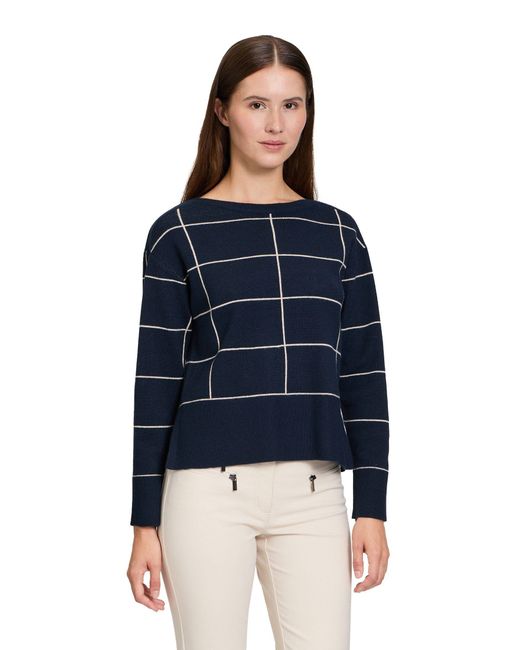Betty Barclay Blue Strickpullover langarm (1-tlg) Saumschlitz