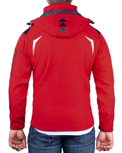 Geo Norway Softshelljacke Outdoor Jacke batechno Red S mit abnehmbarer Kapuze für Herren