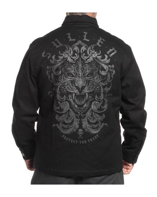 Sullen Canvasjacke Blaq Cat Jacket Schwarz Schwarzer Panther Tattoo Canvas in Black für Herren
