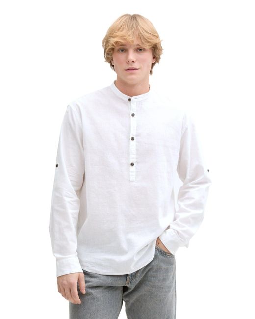 Tom Tailor White Langarmbluse