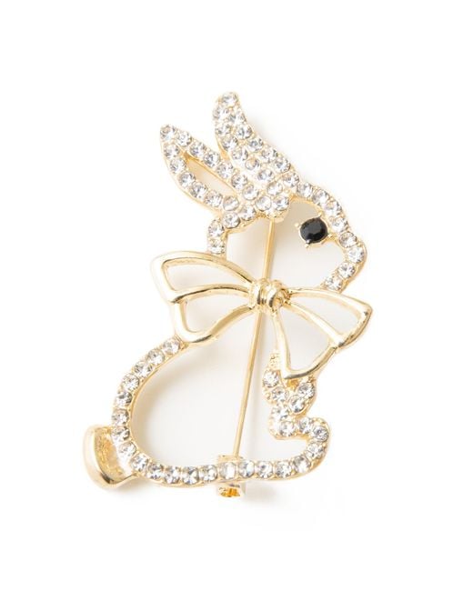 MayTree White Brosche "Hase Schleife",