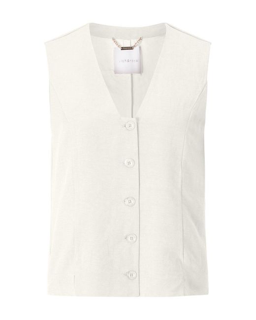 Rich & Royal White Shirtweste linen vest
