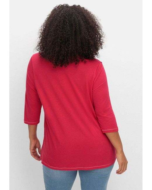 Sheego Red 3/4-Arm-Shirt Große Größen in leichter A-Linie