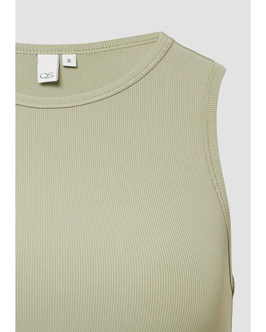 QS Green Shirttop Ripptop mit seitlicher Raffung, x Vanessa Mai