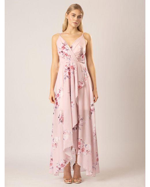 Apart Pink Abendkleid aus hochwertigem Polyester Material mit V-Ausschnitt