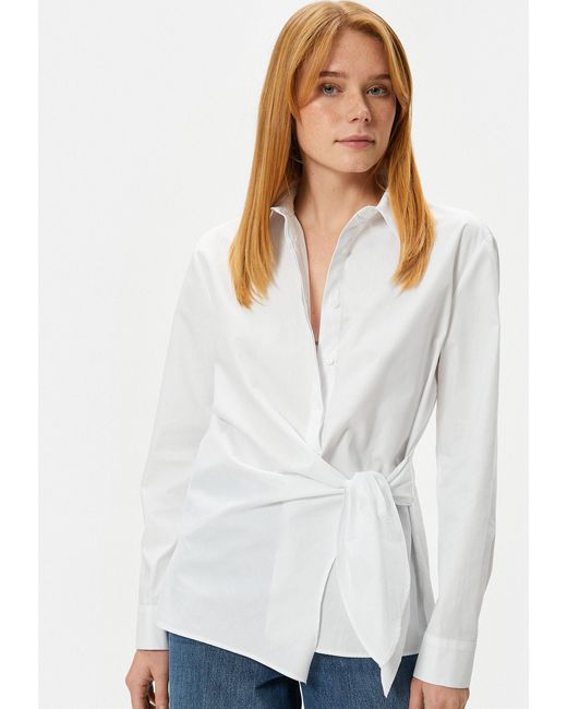 Koton White Langarmshirt Langärmelig Regular Shirt