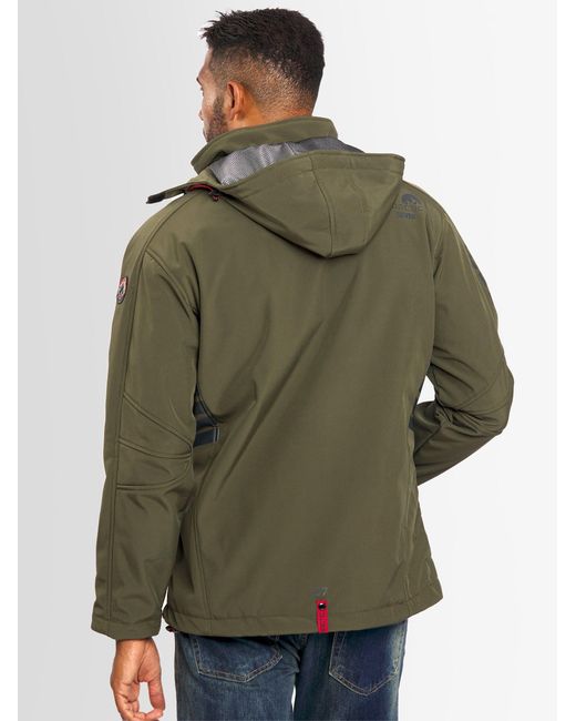 Arctic Seven Softshelljacke ASPierr sportliche Outdoor Funktionsjacke mit abnehmbarer Kapuze in Green für Herren