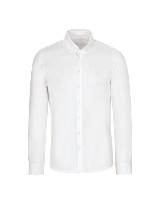 Trigema Poloshirt Business-Piqué-Hemd in Weiß Lyst DE Herren | für