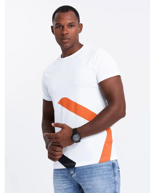 Ombre Print- -T-Shirt aus Baumwolle mit Doppellogo in White für Herren