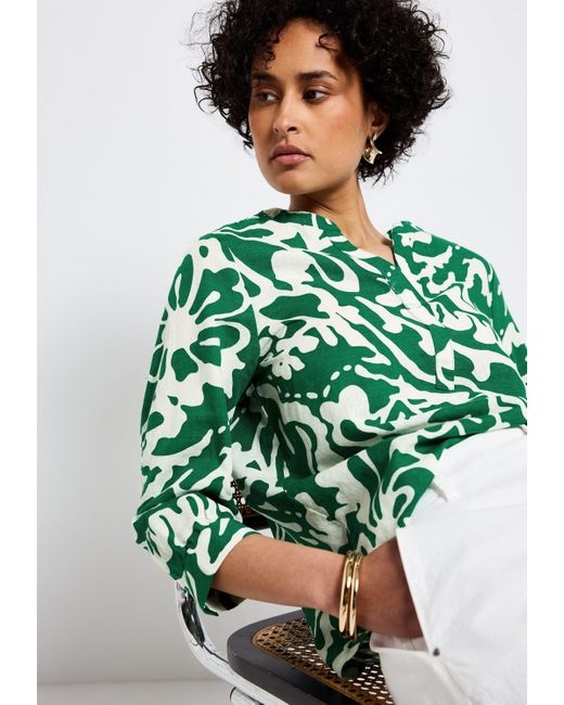Street One Green Klassische Bluse mit All-Over Print