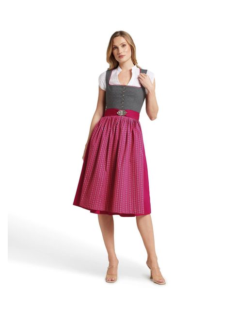 Berwin Pink Dirndl aus klassischen Baumwolldrucken (Einzelstück)