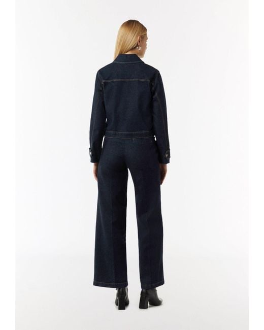 Comma, Blue Jeansjacke Raw-Denim (, 1-St) Boxy, goldene Knöpfe