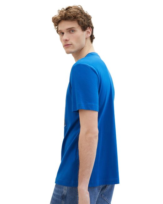 Tom Tailor Print-Shirt aus atmungsaktiver weicher Baumwolle in Blue für Herren