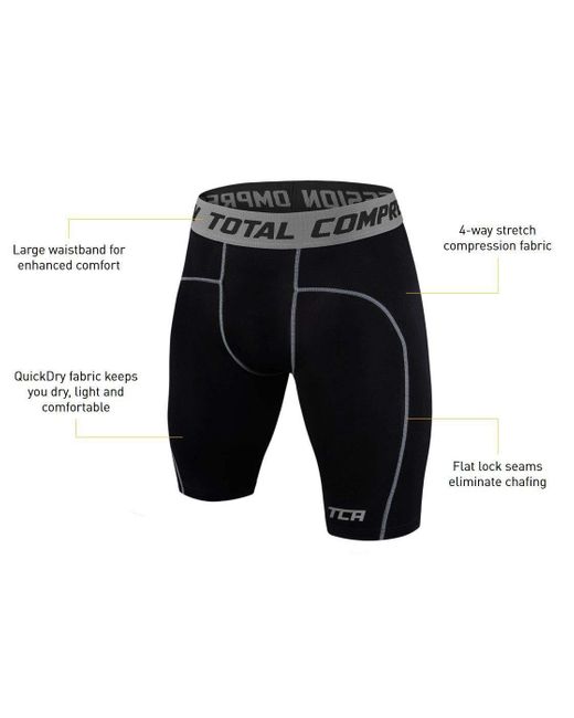 TCA Funktionsshorts Jungen Kompressionsshorts in Gray für Herren