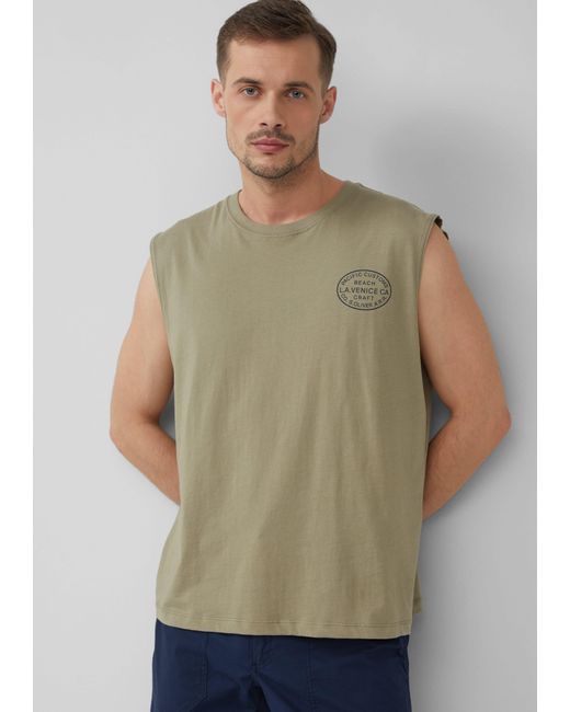 S.oliver Shirttop Jersey-Tanktop im Relaxed Fit mit Print in Green für Herren