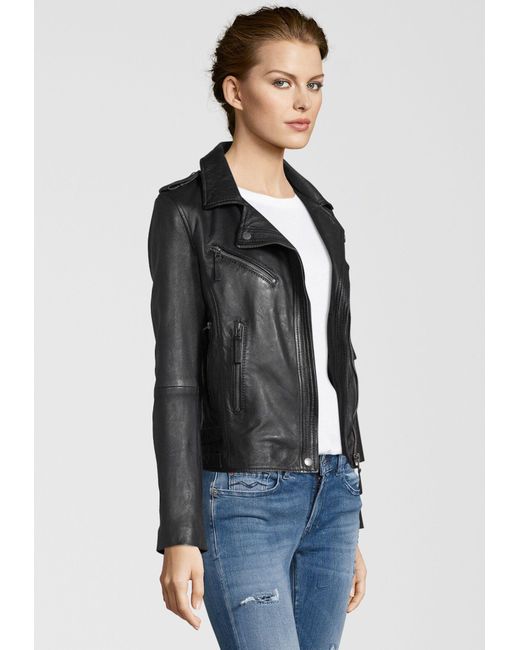 7eleven Gray Lederjacke MICHI (1-St) mit leicht taillierter Passform