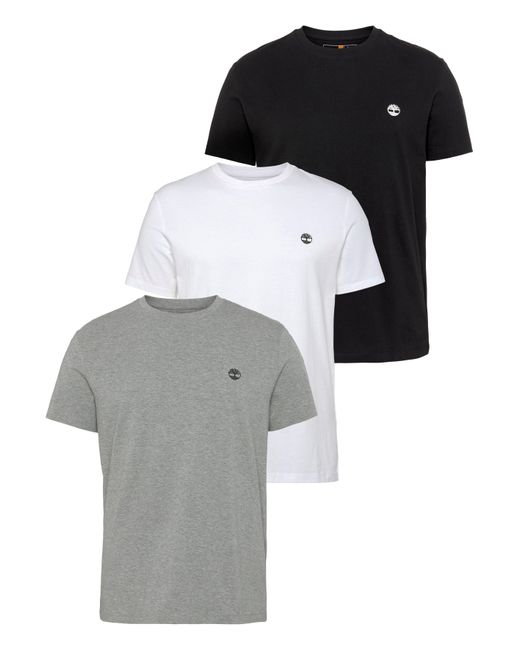 Timberland T-Shirt 3xPack Basic Jersey Crew Tee Slim Multi Color (Set, 3-tlg) in Black für Herren