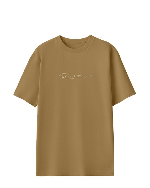 Reichstadt Brown Oversize- Casual Extra Großes T-Shirt 23RSW044 mit Stitching auf der Brust
