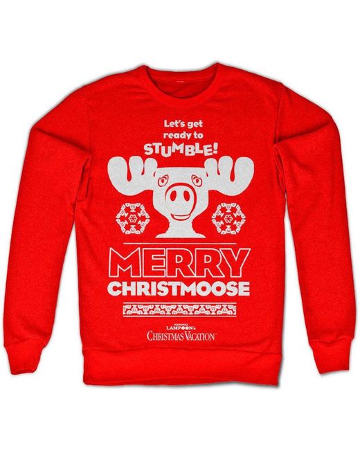 National Lampoons Rundhalspullover Merry Christmoose Sweatshirt in Red für Herren