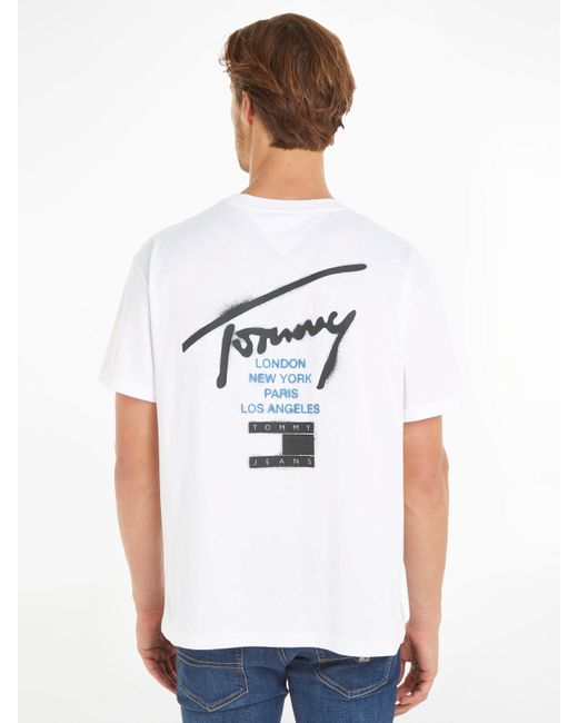 Tommy Hilfiger T-Shirt TJM REG GRAFFITI SIG TEE EXT Große Größen mit Print in White für Herren