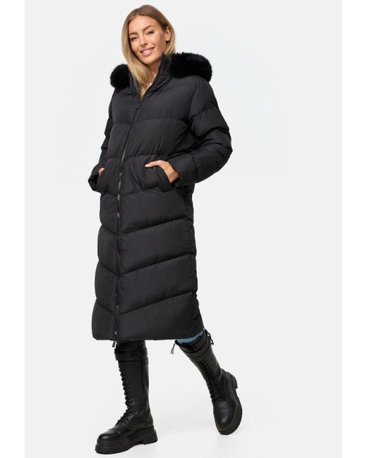 Threadbare Black Steppmantel THB Lazuli Quilted Jacket mit wärmender Kapuze