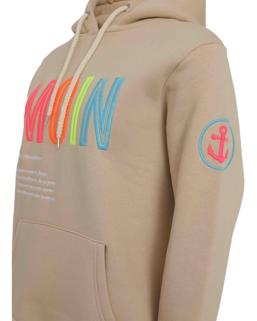 Zwillingsherz Brown Sweatshirt mit Kapuze, Frontprint, Neondetail