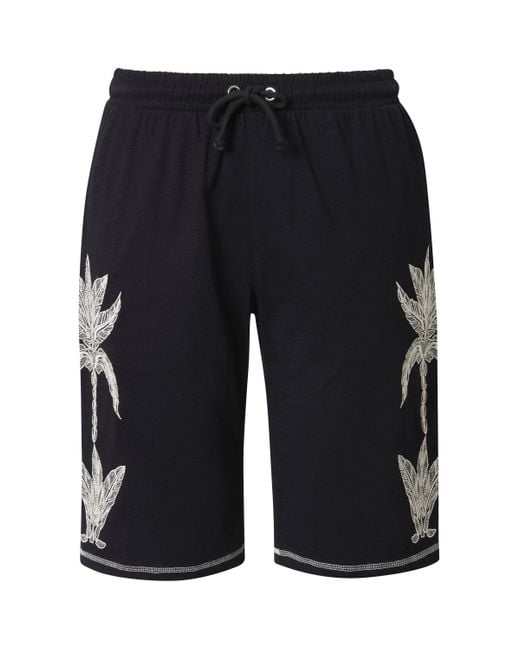 Ulla Popken Black Jeansshorts Jersey-Shorts weites Bein Elastikbund Biobaumwolle