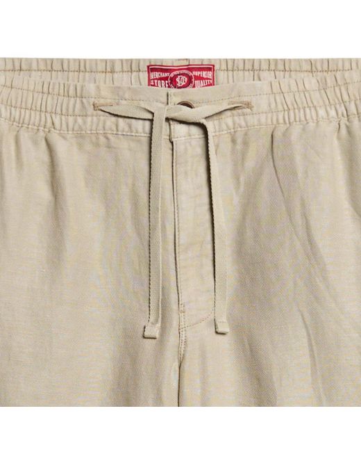 Superdry Bermudas Shorts Leinen Merchant Linen Short in Natural für Herren
