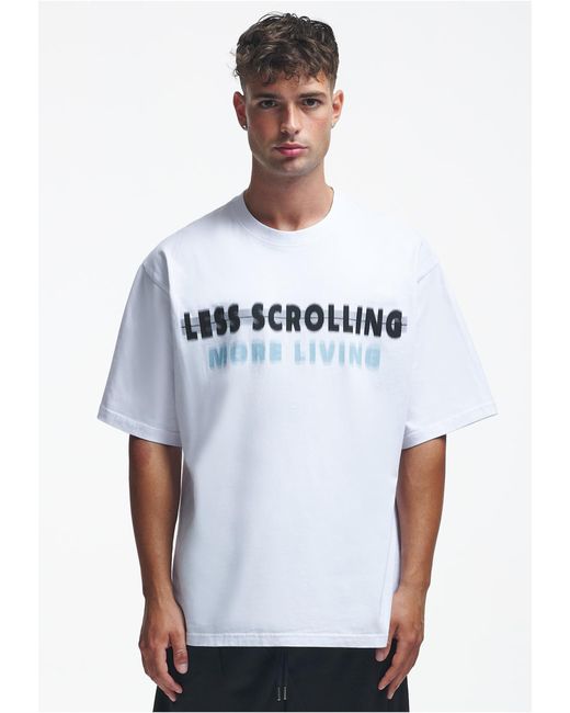 2Y Studios T-Shirt Studios 2Y Less Scrolling Oversize Tee (1-tlg) in White für Herren