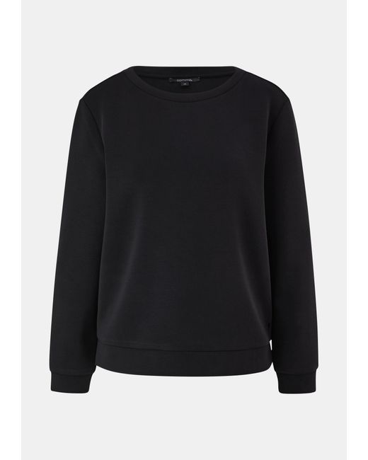 Comma, Black Sweatshirt aus Scuba