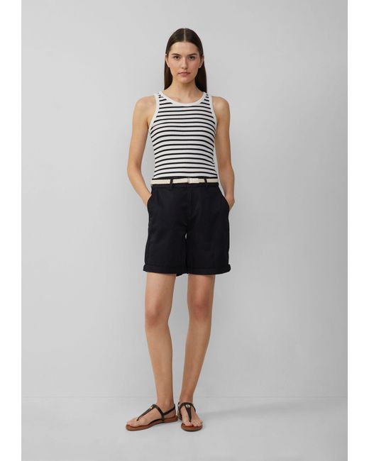 S.oliver Black Shorts mit geflochtenem Gürtel und Garment Dye