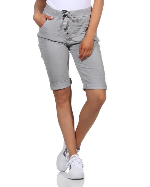 CLEO STYLE Gray Bermudas Bermuda 20828 34-38 Hellgrau
