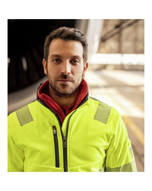 Würth MODYF Neon Warnschutz EN 20471 Wetterfeste HI-VIS Softshelljacke in Yellow für Herren