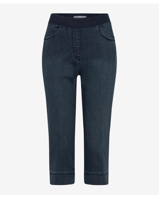 RAPHAELA by BRAX Blue Regular-fit-Jeans PAMINA CAPRI, STONED,SLIGHTLY USED