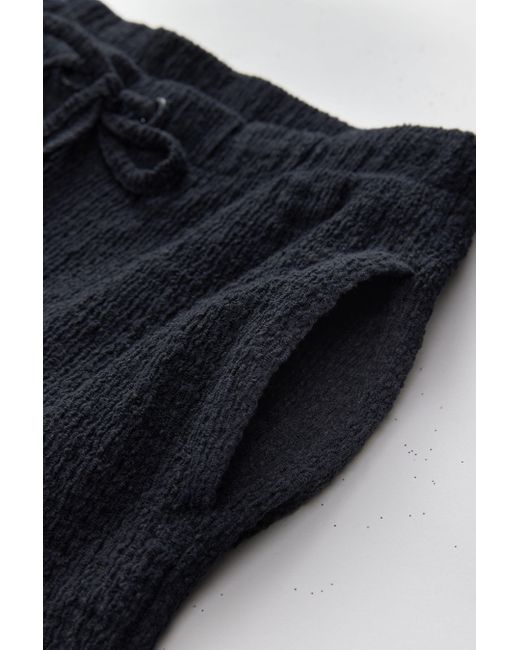 Next Blue Palazzohose Strukturierte Hose mit weitem Bein und Kordelzug (1-tlg)