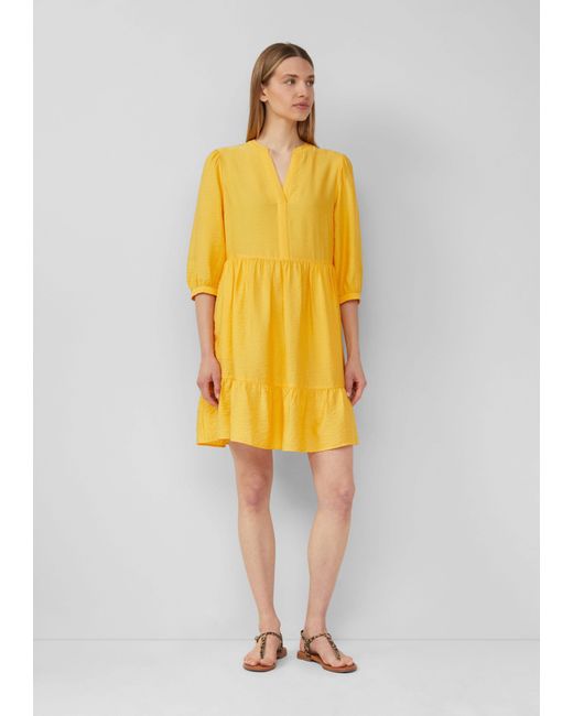 S.oliver Yellow Minikleid Strukturiertes Kleid aus Viskosemix mit Eingrifftaschen