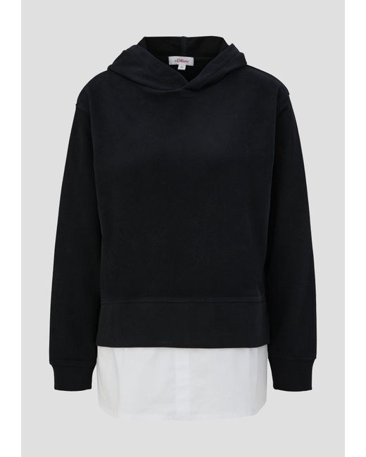 S.oliver Black Sweatshirt mit -Detail Layering