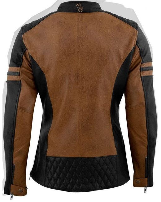 Rusty Stitches Brown Motorradjacke Joyce Motorrad Lederjacke