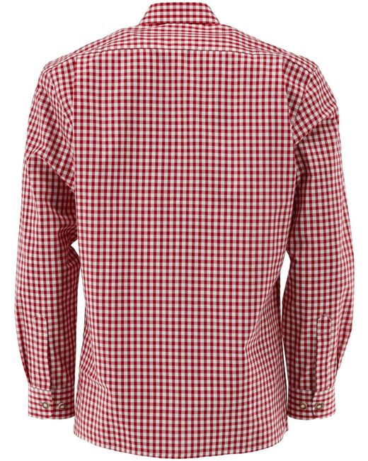 ORBIS Karohemd Trachtenhemd für Oktoberfest rot kariert oliv Regular Fit von O in Red für Herren