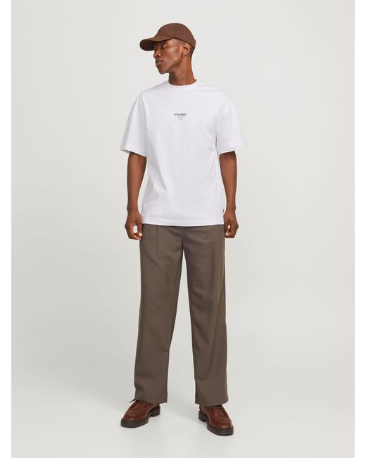 Jack & Jones Rundhalsshirt JJEURBAN EDGE STUDIO TEE SS O-NECK NOOS mit Front und Back Print in White für Herren