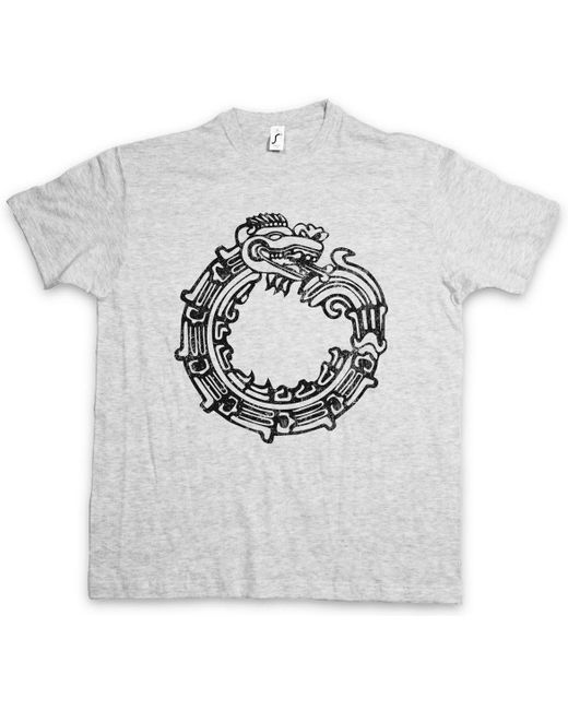 Urban Backwoods Print- Aztec Ouroboros T-Shirt Uroboros Schlange Ancient Myths in Gray für Herren