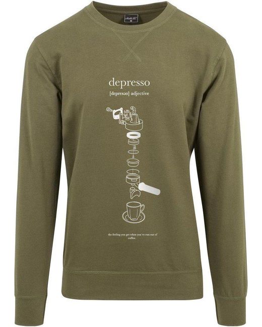 MT Upscale Rundhalspullover Depresso Crewneck in Green für Herren