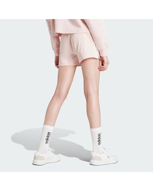 Adidas White ESSENTIALS SLIM 3-STREIFEN SHORTS