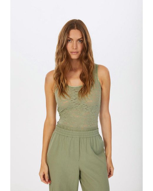 MARC AUREL Green Shirttop aus elastischer Spitze