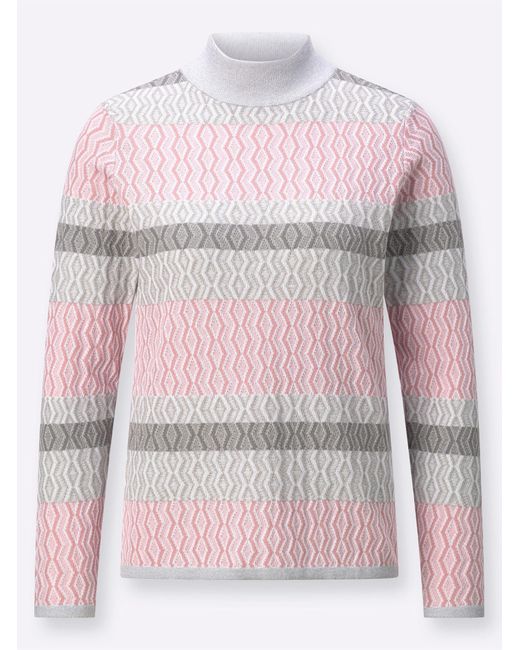 WITT Gray Strickpullover Stehkragenpullover