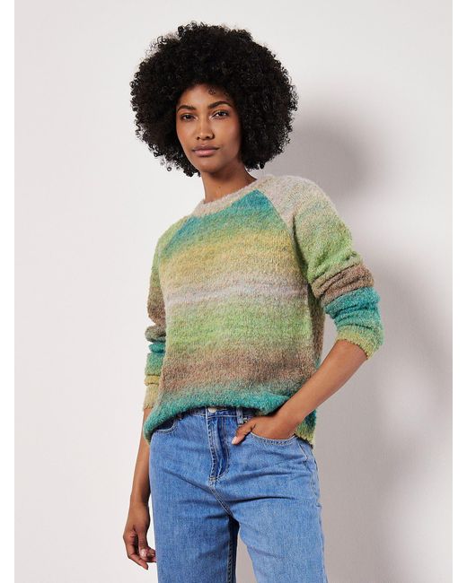 Apricot Green Strickpullover Bouclé-Pullover, in Multicolor