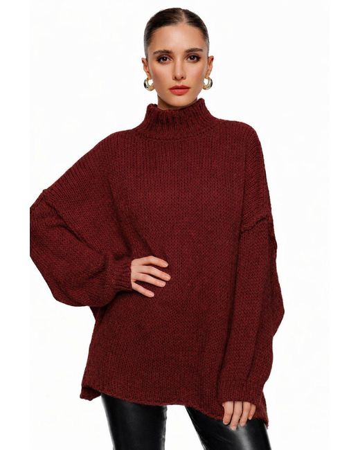 Worldclassca Red Longpullover Oversize Strickpulllover)