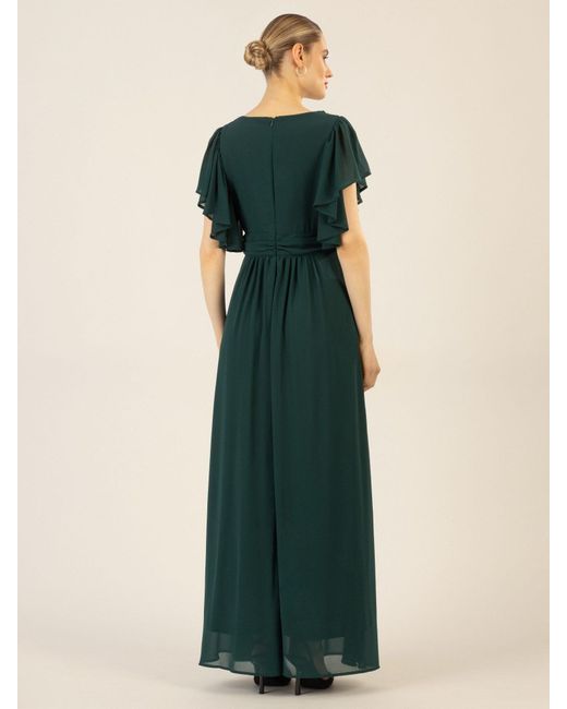 Apart Green Abendkleid aufwendig gearbeitet mit drappierten Einsätzen